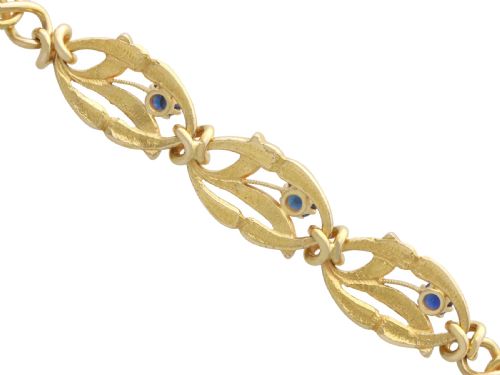 ANTIQUE 020CT BASALTIC SAPPHIRE AND 18CT YELLOW GOLD BRACELET CIRCA 1925 - ADDITIONAL PHOTO 8
