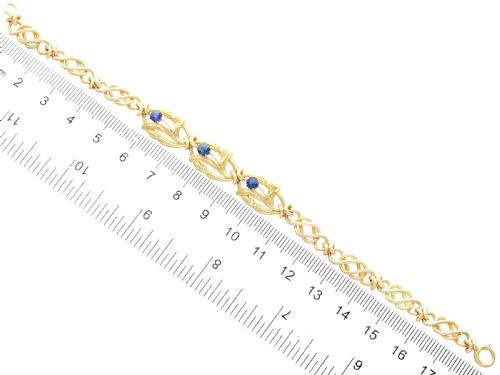 ANTIQUE 020CT BASALTIC SAPPHIRE AND 18CT YELLOW GOLD BRACELET CIRCA 1925 - ADDITIONAL PHOTO 10
