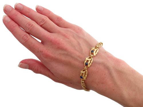 ANTIQUE 020CT BASALTIC SAPPHIRE AND 18CT YELLOW GOLD BRACELET CIRCA 1925 - ADDITIONAL PHOTO 11