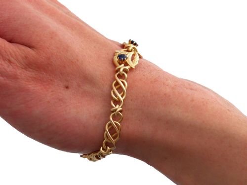 ANTIQUE 020CT BASALTIC SAPPHIRE AND 18CT YELLOW GOLD BRACELET CIRCA 1925 - ADDITIONAL PHOTO 12