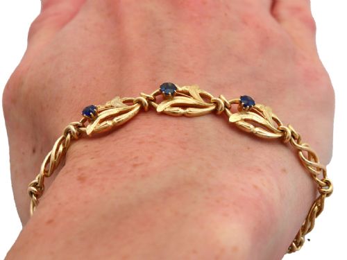 ANTIQUE 020CT BASALTIC SAPPHIRE AND 18CT YELLOW GOLD BRACELET CIRCA 1925 - ADDITIONAL PHOTO 13