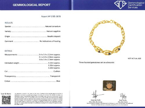 ANTIQUE 020CT BASALTIC SAPPHIRE AND 18CT YELLOW GOLD BRACELET CIRCA 1925 - ADDITIONAL PHOTO 14