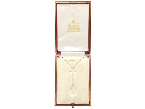 ANTIQUE 157CT BASALTIC SAPPHIRE AND 120CT DIAMOND PLATINUM PENDANT CIRCA 1915 - ADDITIONAL PHOTO 11