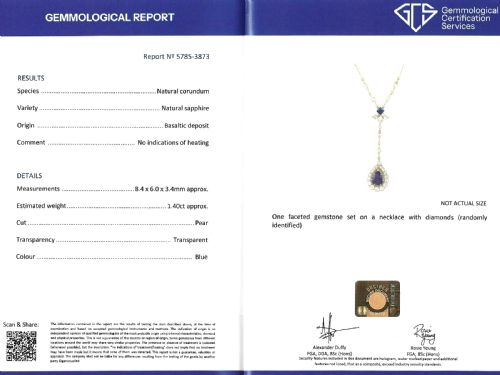 ANTIQUE 157CT BASALTIC SAPPHIRE AND 120CT DIAMOND PLATINUM PENDANT CIRCA 1915 - ADDITIONAL PHOTO 17