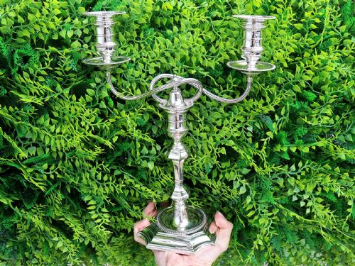 ANTIQUE VICTORIAN STERLING SILVER TWOLIGHT CANDELABRA 1893 - ADDITIONAL PHOTO 1