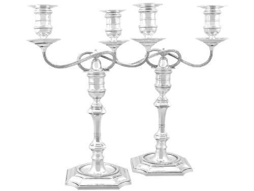 ANTIQUE VICTORIAN STERLING SILVER TWOLIGHT CANDELABRA 1893 - ADDITIONAL PHOTO 2
