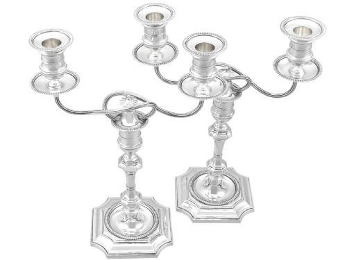 ANTIQUE VICTORIAN STERLING SILVER TWOLIGHT CANDELABRA 1893 - ADDITIONAL PHOTO 3