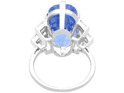 fig 7. Vintage 17.11ct Ceylon Sapphire and 0.50ct Diamond Platinum Cocktail Ring Circa 1950