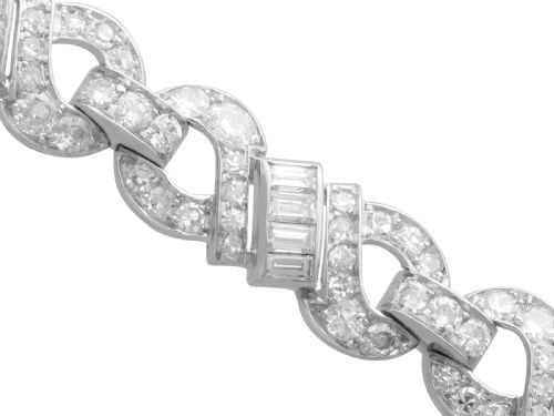 VINTAGE ART DECO 605CT DIAMOND AND PLATINUM BRACELET CIRCA 1950 - ADDITIONAL PHOTO 6