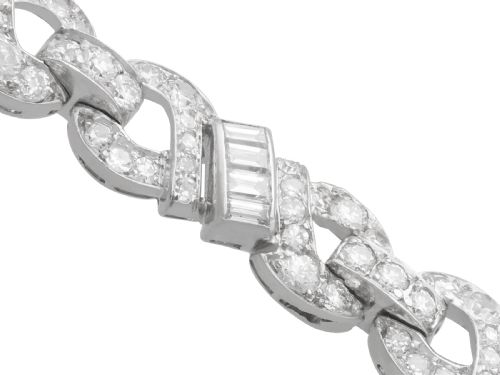VINTAGE ART DECO 605CT DIAMOND AND PLATINUM BRACELET CIRCA 1950 - ADDITIONAL PHOTO 7