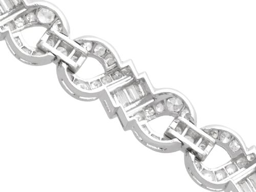 VINTAGE ART DECO 605CT DIAMOND AND PLATINUM BRACELET CIRCA 1950 - ADDITIONAL PHOTO 8