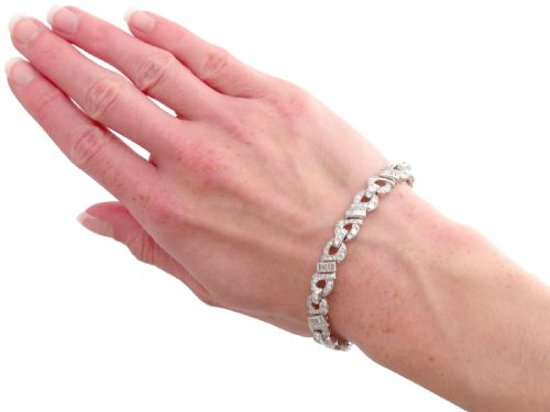 VINTAGE ART DECO 605CT DIAMOND AND PLATINUM BRACELET CIRCA 1950 - ADDITIONAL PHOTO 13