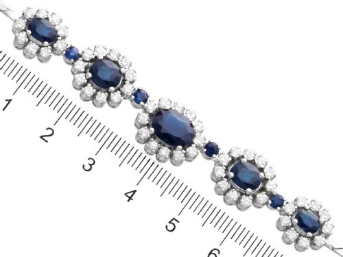 fig 8. Vintage 6.90ct Sapphire and 3.50ct Diamond 14ct White Gold Necklace 1965