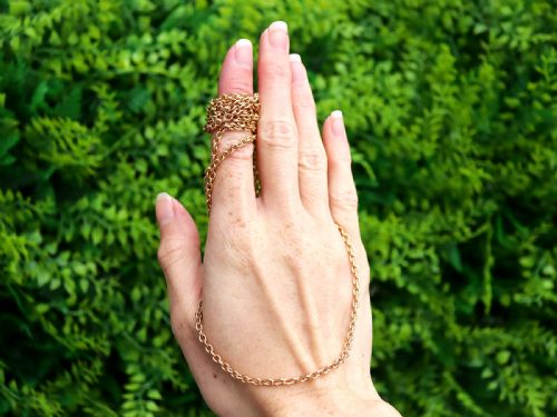ANTIQUE FRENCH 18CT YELLOW GOLD LONGUARD CHAIN CIRCA 1900 - ADDITIONAL PHOTO 1