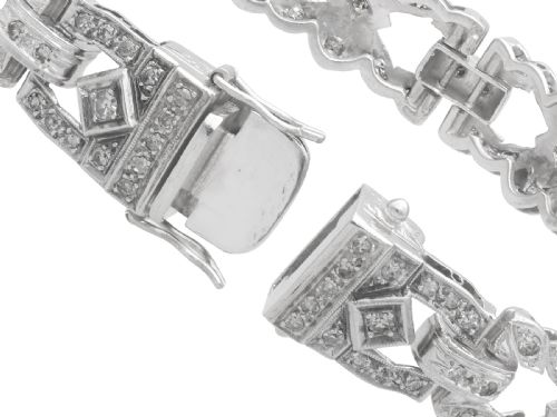 ANTIQUE 483CT DIAMOND AND PLATINUM BRACELET CIRCA 1925 - ADDITIONAL PHOTO 11