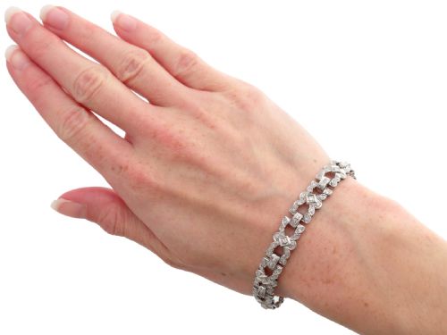 ANTIQUE 483CT DIAMOND AND PLATINUM BRACELET CIRCA 1925 - ADDITIONAL PHOTO 14