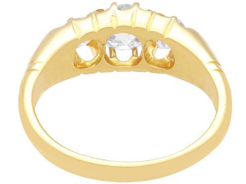 fig 8. Antique 1.39ct Diamond and 18ct Yellow Gold Trilogy Ring Circa 1900