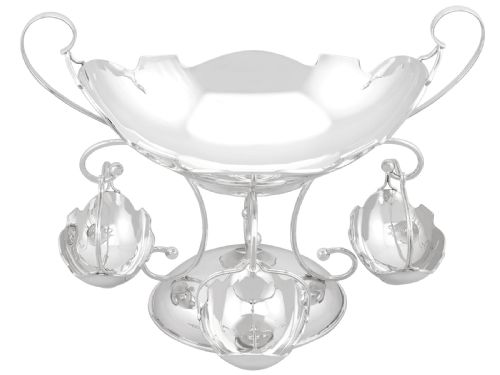 ANTIQUE GEORGE V ART NOUVEAU STERLING SILVER EPERGNECENTREPIECE 1911 - ADDITIONAL PHOTO 1