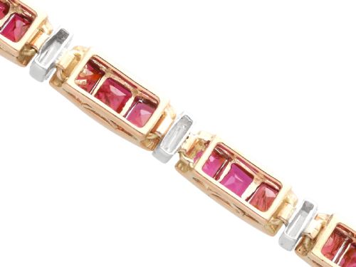 VINTAGE 1143CT RUBY AND 098CT DIAMOND 8CT ROSE GOLD BRACELET CIRCA 1940 - ADDITIONAL PHOTO 7