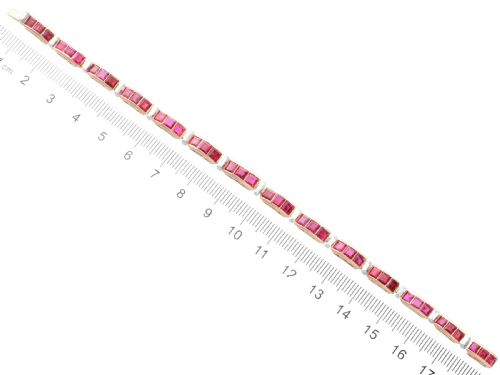 VINTAGE 1143CT RUBY AND 098CT DIAMOND 8CT ROSE GOLD BRACELET CIRCA 1940 - ADDITIONAL PHOTO 10
