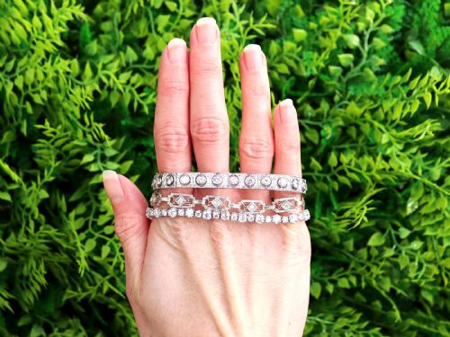 ANTIQUE 467CT DIAMOND AND 18K WHITE GOLD BRACELET CIRCA 1925 - ADDITIONAL PHOTO 2