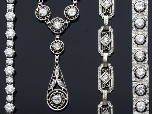 ANTIQUE 467CT DIAMOND AND 18K WHITE GOLD BRACELET CIRCA 1925 - ADDITIONAL PHOTO 6