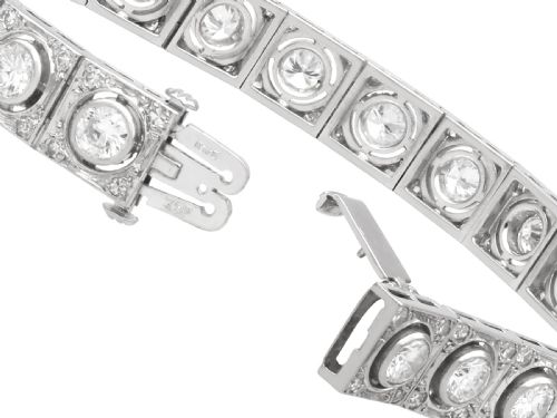 ANTIQUE 467CT DIAMOND AND 18K WHITE GOLD BRACELET CIRCA 1925 - ADDITIONAL PHOTO 12