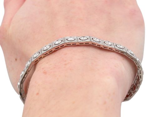 ANTIQUE 467CT DIAMOND AND 18K WHITE GOLD BRACELET CIRCA 1925 - ADDITIONAL PHOTO 17