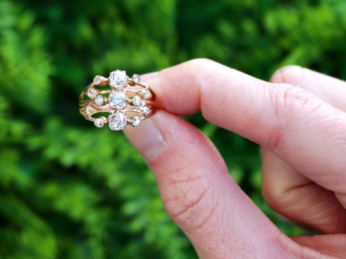 fig 1. Antique 1.40ct Diamond and 18ct Yellow Gold Dress Ring Circa 1895