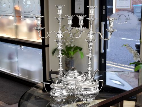 ANTIQUE STERLING SILVER CANDELABRA - ADDITIONAL PHOTO 6