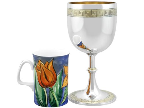 ANTIQUE VICTORIAN STERLING SILVER PARCEL GILT GOBLET 1871 - ADDITIONAL PHOTO 2