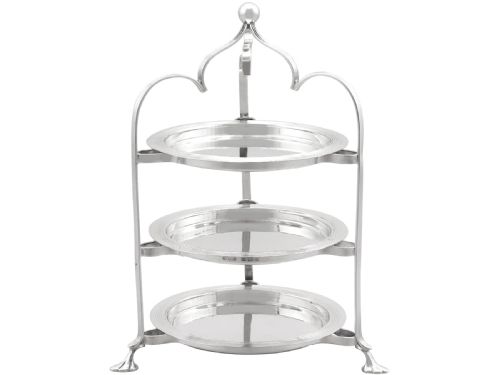 ANTIQUE EDWARDIAN STERLING SILVER MINIATURE CAKE STAND - ADDITIONAL PHOTO 3