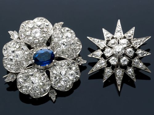 ANTIQUE 281CT DIAMOND AND SILVER SET STAR BROOCHPENDANT CIRCA 1880 - ADDITIONAL PHOTO 5
