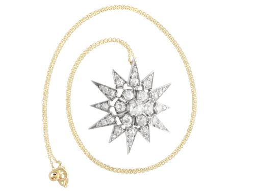 ANTIQUE 281CT DIAMOND AND SILVER SET STAR BROOCHPENDANT CIRCA 1880 - ADDITIONAL PHOTO 6