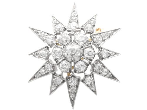 ANTIQUE 281CT DIAMOND AND SILVER SET STAR BROOCHPENDANT CIRCA 1880 - ADDITIONAL PHOTO 7