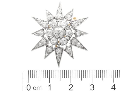 ANTIQUE 281CT DIAMOND AND SILVER SET STAR BROOCHPENDANT CIRCA 1880 - ADDITIONAL PHOTO 13