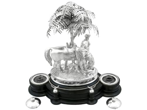 fig 6. Antique Victorian Rare Sterling Silver Inkstand / Centrepiece