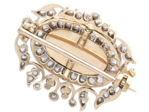 ANTIQUE 391CT GARNET AND 095CT DIAMOND 10CT YELLOW GOLD BROOCH CIRCA 1870 - ADDITIONAL PHOTO 6