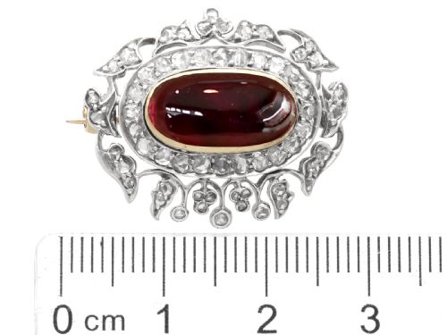 ANTIQUE 391CT GARNET AND 095CT DIAMOND 10CT YELLOW GOLD BROOCH CIRCA 1870 - ADDITIONAL PHOTO 8