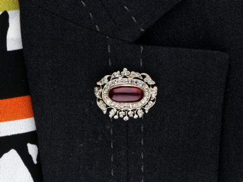 ANTIQUE 391CT GARNET AND 095CT DIAMOND 10CT YELLOW GOLD BROOCH CIRCA 1870 - ADDITIONAL PHOTO 10