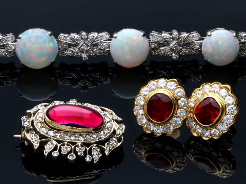 VINTAGE 941CT WHITE OPAL 252CT DIAMOND AND 18CT WHITE GOLD BRACELET CIRCA 1950 - ADDITIONAL PHOTO 6