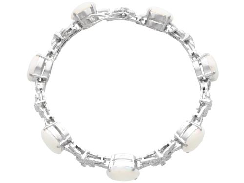 VINTAGE 941CT WHITE OPAL 252CT DIAMOND AND 18CT WHITE GOLD BRACELET CIRCA 1950 - ADDITIONAL PHOTO 7