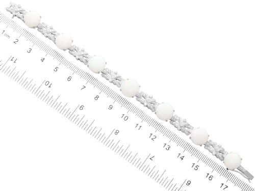 VINTAGE 941CT WHITE OPAL 252CT DIAMOND AND 18CT WHITE GOLD BRACELET CIRCA 1950 - ADDITIONAL PHOTO 14
