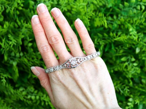 VINTAGE 179CT DIAMOND AND 14CT WHITE GOLD BRACELET CIRCA 1950 - ADDITIONAL PHOTO 1