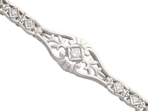 VINTAGE 179CT DIAMOND AND 14CT WHITE GOLD BRACELET CIRCA 1950 - ADDITIONAL PHOTO 3
