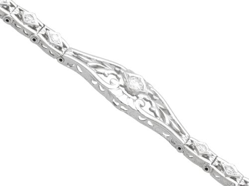 VINTAGE 179CT DIAMOND AND 14CT WHITE GOLD BRACELET CIRCA 1950 - ADDITIONAL PHOTO 4