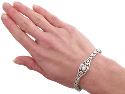 VINTAGE 179CT DIAMOND AND 14CT WHITE GOLD BRACELET CIRCA 1950 - ADDITIONAL PHOTO 11