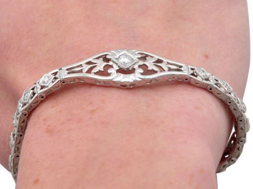 VINTAGE 179CT DIAMOND AND 14CT WHITE GOLD BRACELET CIRCA 1950 - ADDITIONAL PHOTO 13