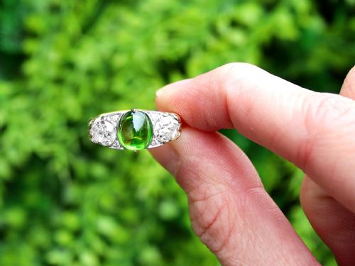 fig 1. Antique 2.54ct Demantoid Garnet and 1.58ct Diamond 18ct Yellow Gold Ring Circa 1900
