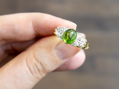 fig 4. Antique 2.54ct Demantoid Garnet and 1.58ct Diamond 18ct Yellow Gold Ring Circa 1900